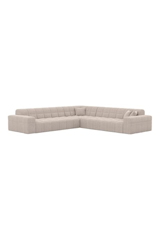 Canapé d'angle Cardano - Beige - 6 places - Tissu structuré