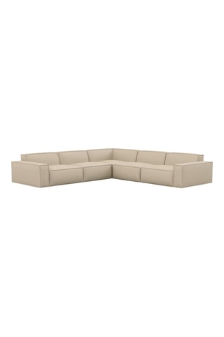 Canapé d’angle Lionel - Beige - 6 places - En cuir