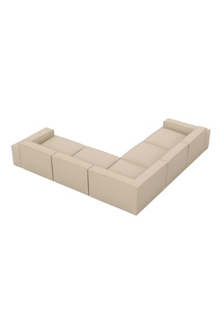 Canapé d’angle Lionel - Beige - 6 places - En cuir