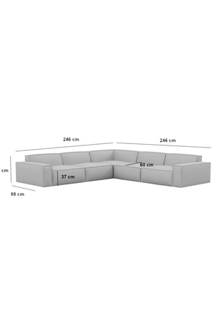 Canapé d’angle Lionel - Beige - 6 places - En cuir