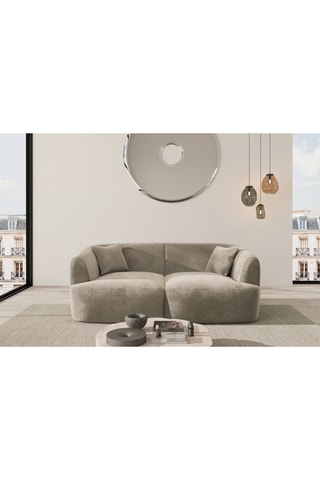 Canapé Ozura - Beige - 2 places - En tissu velours