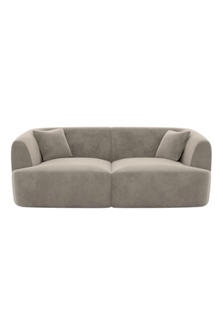 Canapé Ozura - Beige - 2 places - En tissu velours