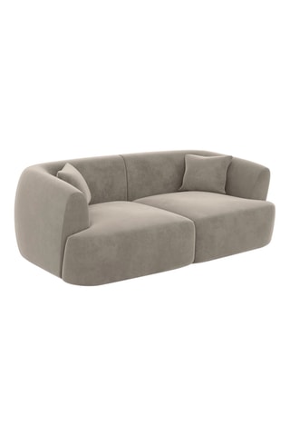 Canapé Ozura - Beige - 2 places - En tissu velours
