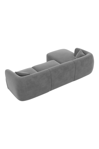 Canapé d’angle gauche Ozura - Gris foncé - 5 places - En tissu velours