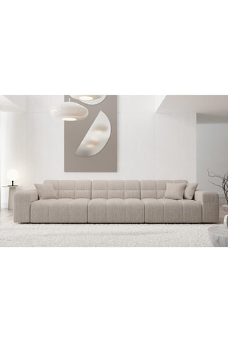 Canapé Cardano - Beige - 4 places - En tissu structuré