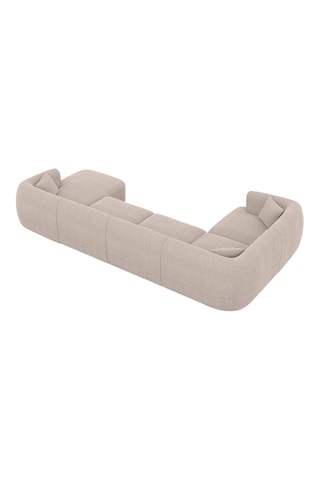 Canapé d'angle gauche panoramique Ozura - Beige - 7 places - En tissu structurel