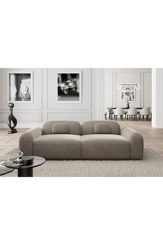 Canapé Labucca - Beige foncé - 2 places - Toucher velours