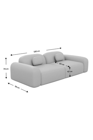 Canapé Labucca - Beige foncé - 2 places - Toucher velours
