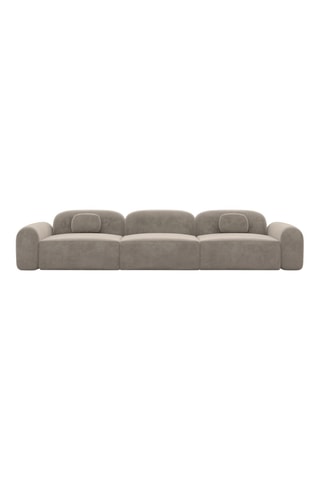 Canapé Labucca - Beige foncé - 4 places - Toucher velours