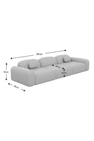 Canapé Labucca - Beige foncé - 4 places - Toucher velours