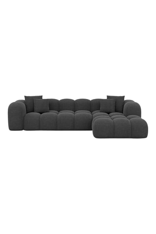 Canapé d'angle Nuvola - Anthracite - 6 places - Tissu structuré