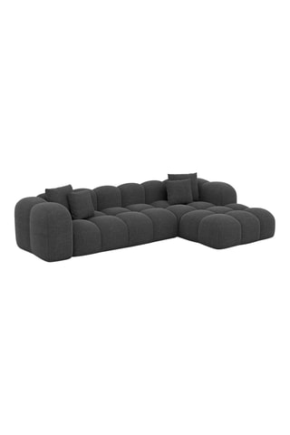Canapé d'angle Nuvola - Anthracite - 6 places - Tissu structuré