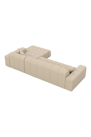 Canapé d'angle droit Cardano - Beige - 5 places - En cuir