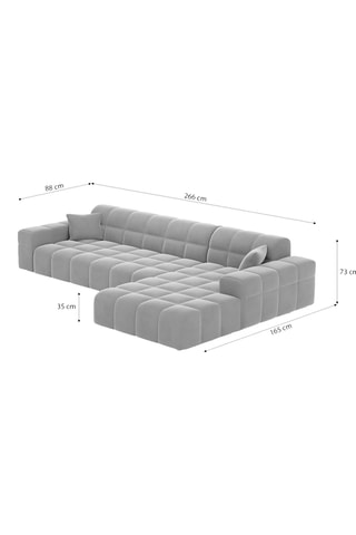 Canapé d'angle droit Cardano - Beige - 5 places - En cuir