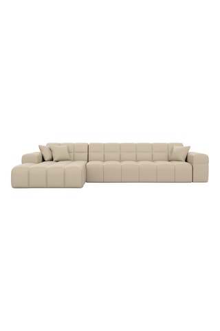 Canapé d'angle gauche Cardano - Beige - 5 places - En cuir
