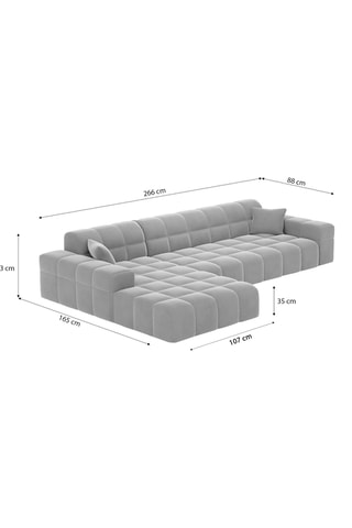 Canapé d'angle gauche Cardano - Beige - 5 places - En cuir