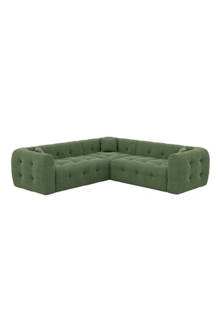 Canapé d'angle Baloo - Vert - 6 places - En tissu structuré