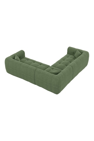 Canapé d'angle Baloo - Vert - 6 places - En tissu structuré