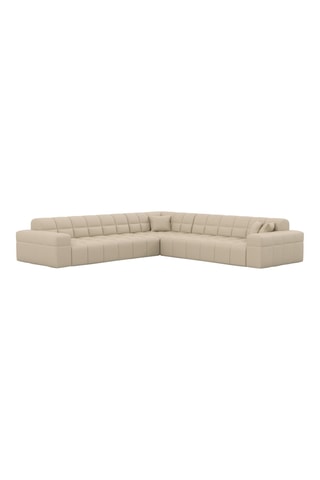 Canapé d’angle Cardano - Beige - 6 places - En cuir