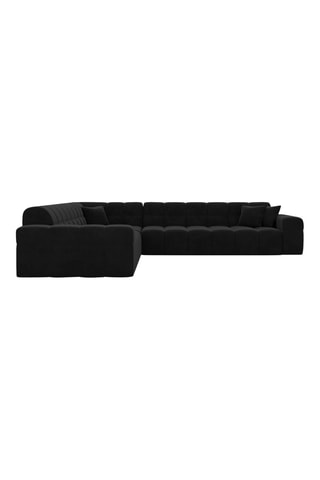 Canapé d’angle Cardano - Noir - 6 places - Toucher velours
