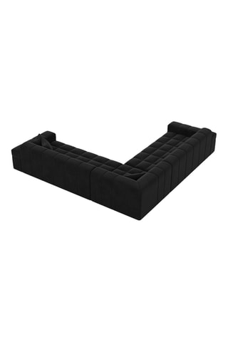 Canapé d’angle Cardano - Noir - 6 places - Toucher velours