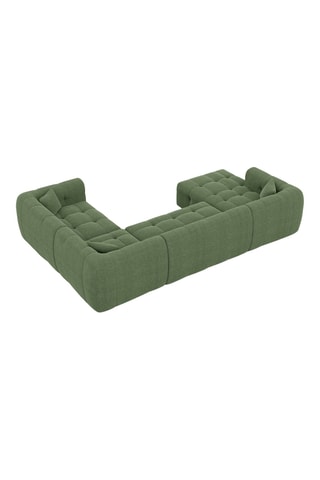 Canapé d'angle droit panoramique Baloo - Vert - 7 places - En polyester