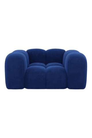 Fauteuil Nuvola - Bleu foncé - Tissu toucher velours