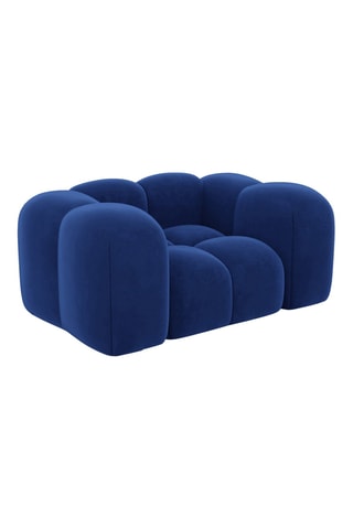 Fauteuil Nuvola - Bleu foncé - Tissu toucher velours