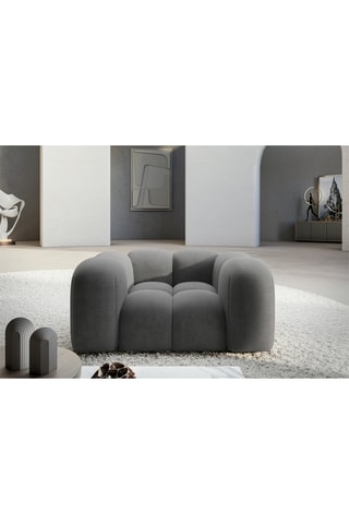 Fauteuil Nuvola - Gris foncé - Tissu toucher velours