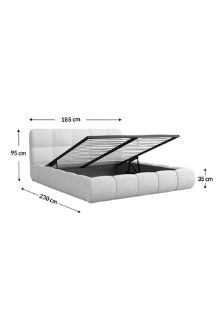 Lit-coffre Fabia - Couchage 160 x 200 cm - En tissu structuré