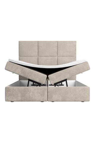 Lit avec double coffre Palata - Couchage 160 x 200 cm - En tissu velours