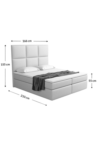 Lit avec double coffre Palata - Couchage 160 x 200 cm - En tissu velours