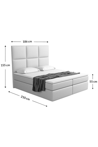 Lit avec double coffre Palata - Couchage 180 x 200 cm - En tissu velours