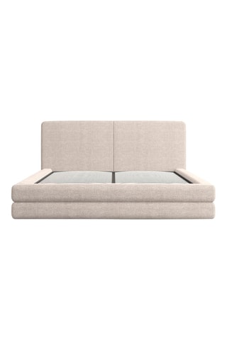 Lit-coffre en pin massif Barolo - Couchage 140 x 200 cm - En tissu structuré
