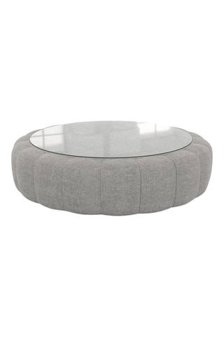 Table basse ronde Nuvola - Gris clair - Tissu structuré - 80 x 35 cm