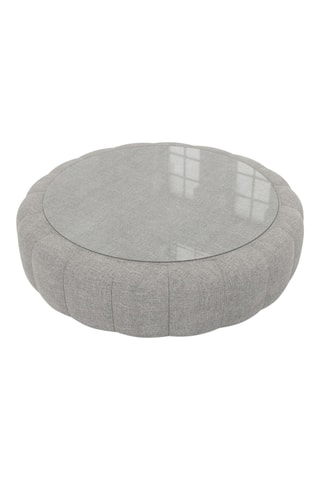 Table basse ronde Nuvola - Gris clair - Tissu structuré - 80 x 35 cm