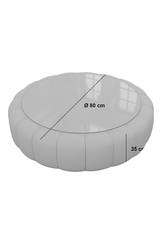 Table basse ronde Nuvola - Bleu foncé - Tissu toucher velours - 80 x 35 cm