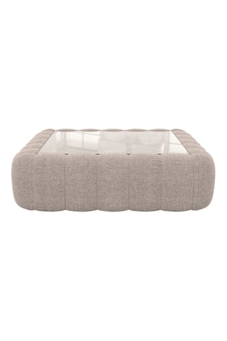 Table basse carrée Nuvola - Beige - Tissu structuré - 80 x 35 x 80 cm
