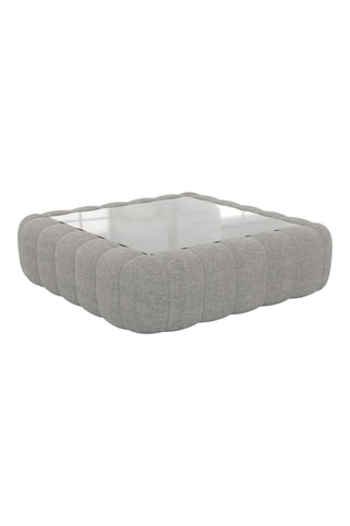 Table basse carrée Nuvola - Gris clair - Tissu structuré - 80 x 35 x 80 cm