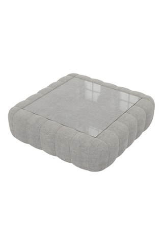 Table basse carrée Nuvola - Gris clair - Tissu structuré - 80 x 35 x 80 cm