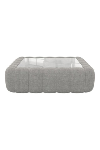 Table basse carrée Nuvola - Gris clair - Tissu structuré - 80 x 35 x 80 cm