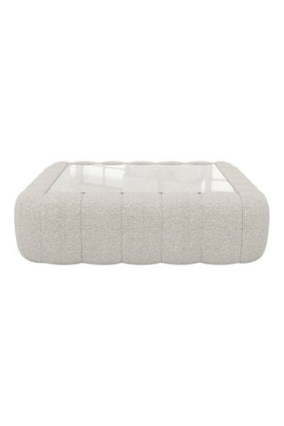 Table basse carrée Nuvola - Blanc - Tissu bouclette - 80 x 35 x 80 cm