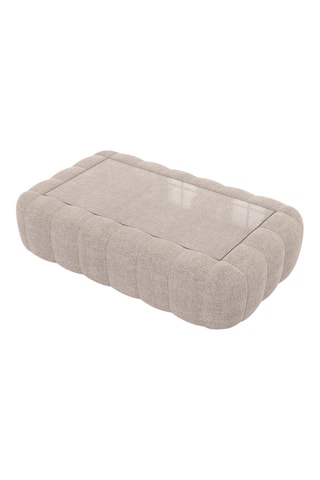 Table basse rectangulaire Nuvola - Beige - Tissu structuré - 90 x 35 x 60 cm