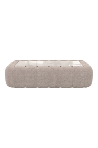 Table basse rectangulaire Nuvola - Beige - Tissu structuré - 90 x 35 x 60 cm