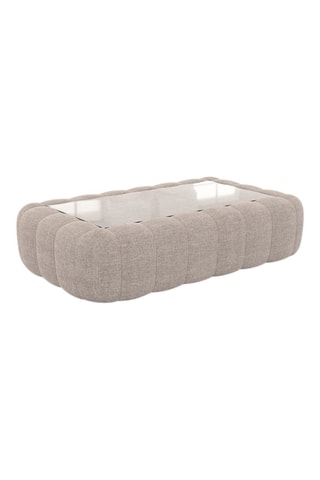 Table basse rectangulaire Nuvola - Beige - Tissu structuré - 90 x 35 x 60 cm