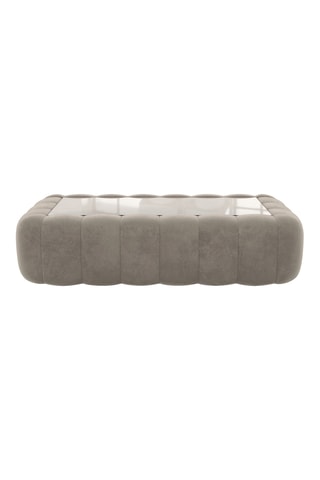 Table basse rectangulaire Nuvola - Beige foncé - Tissu toucher velours - 90 x 35 x 60 cm
