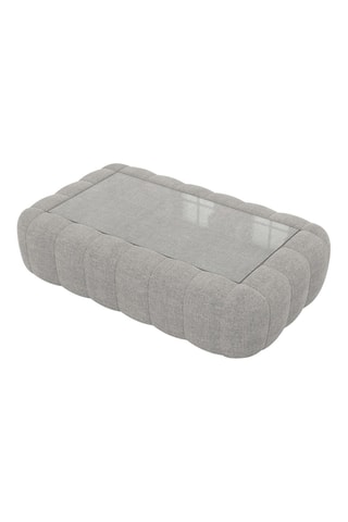Table basse rectangulaire Nuvola - Gris clair - Tissu structuré - 90 x 35 x 60 cm