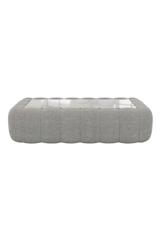 Table basse rectangulaire Nuvola - Gris clair - Tissu structuré - 90 x 35 x 60 cm