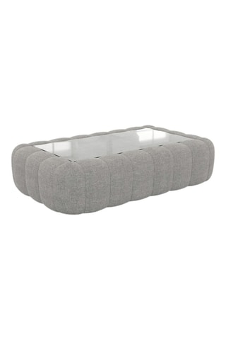 Table basse rectangulaire Nuvola - Gris clair - Tissu structuré - 90 x 35 x 60 cm