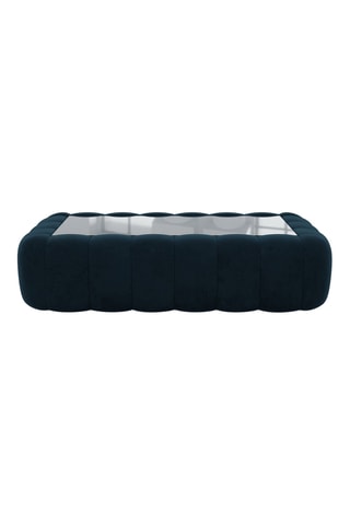 Table basse rectangulaire Nuvola - Bleu foncé - Tissu toucher velours - 90 x 35 x 60 cm